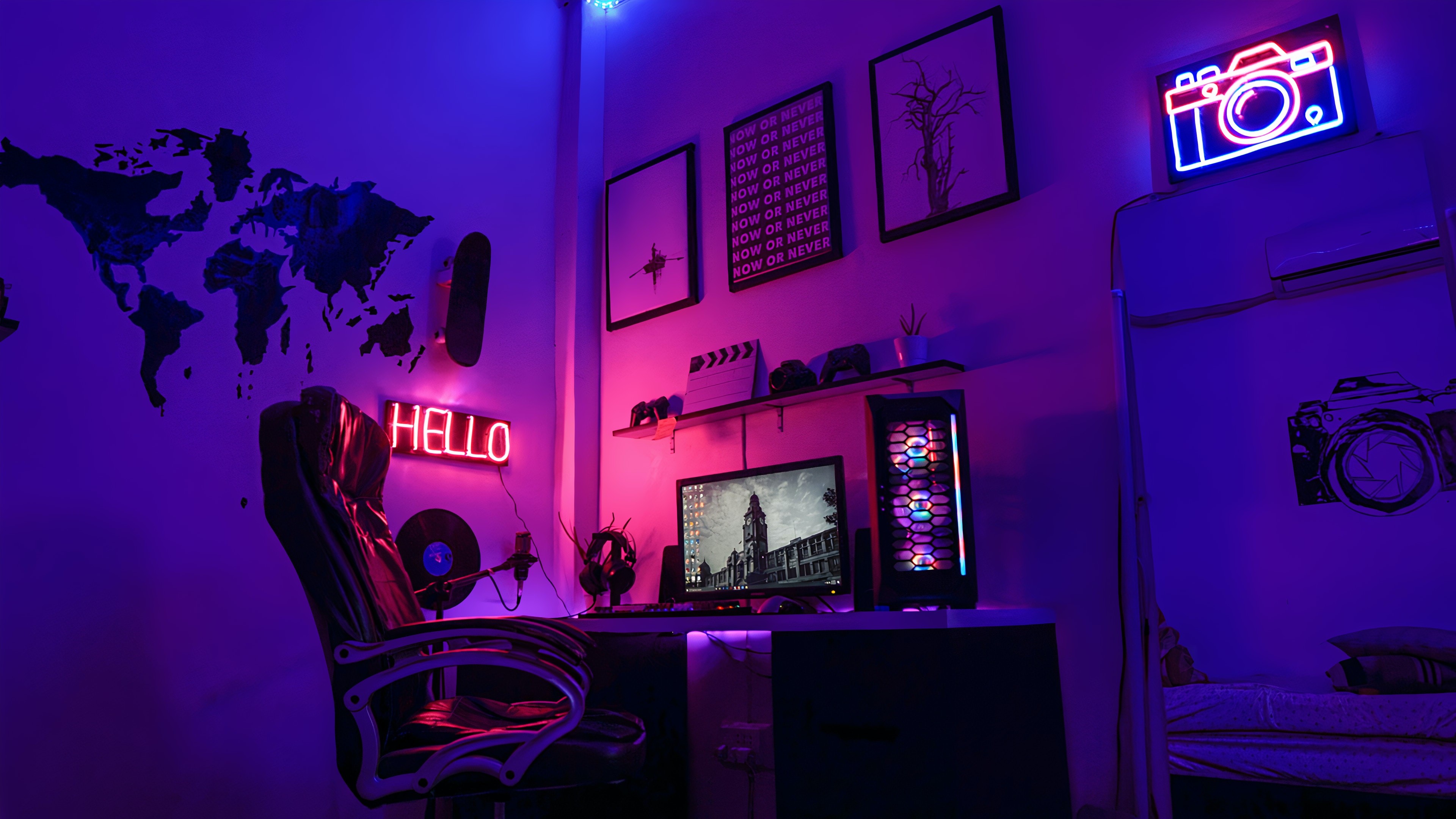 En gaming setup.