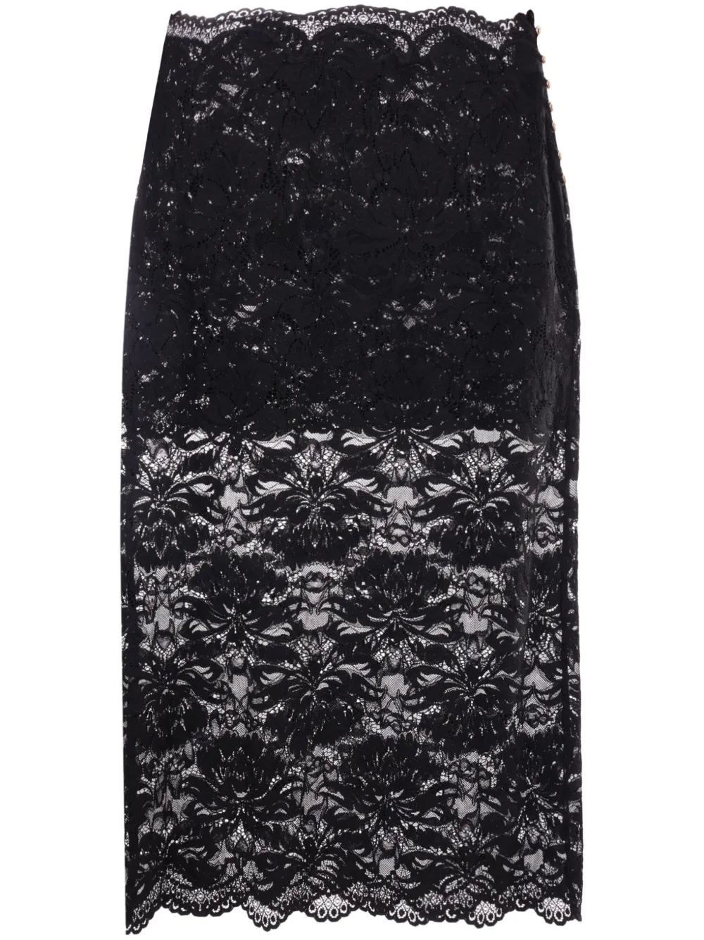 Rabanne Floral-Lace Sheer Skirt | 40