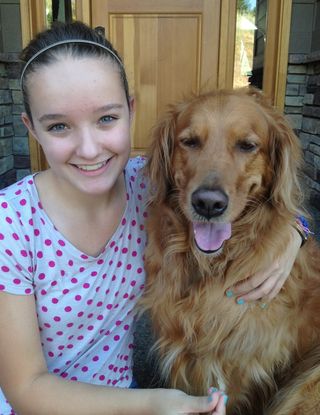 Brooke and her golden retriever Kayla.