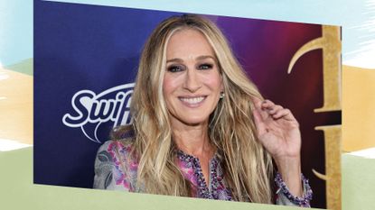 Sarah Jessica Parker pictured with herringbone highlights on the red carpet