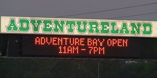 Adventureland sign in Iowa