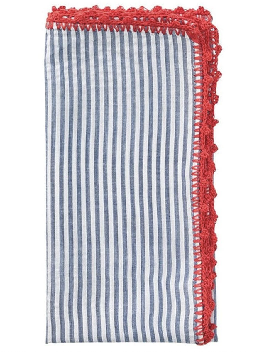 blue striped napkin