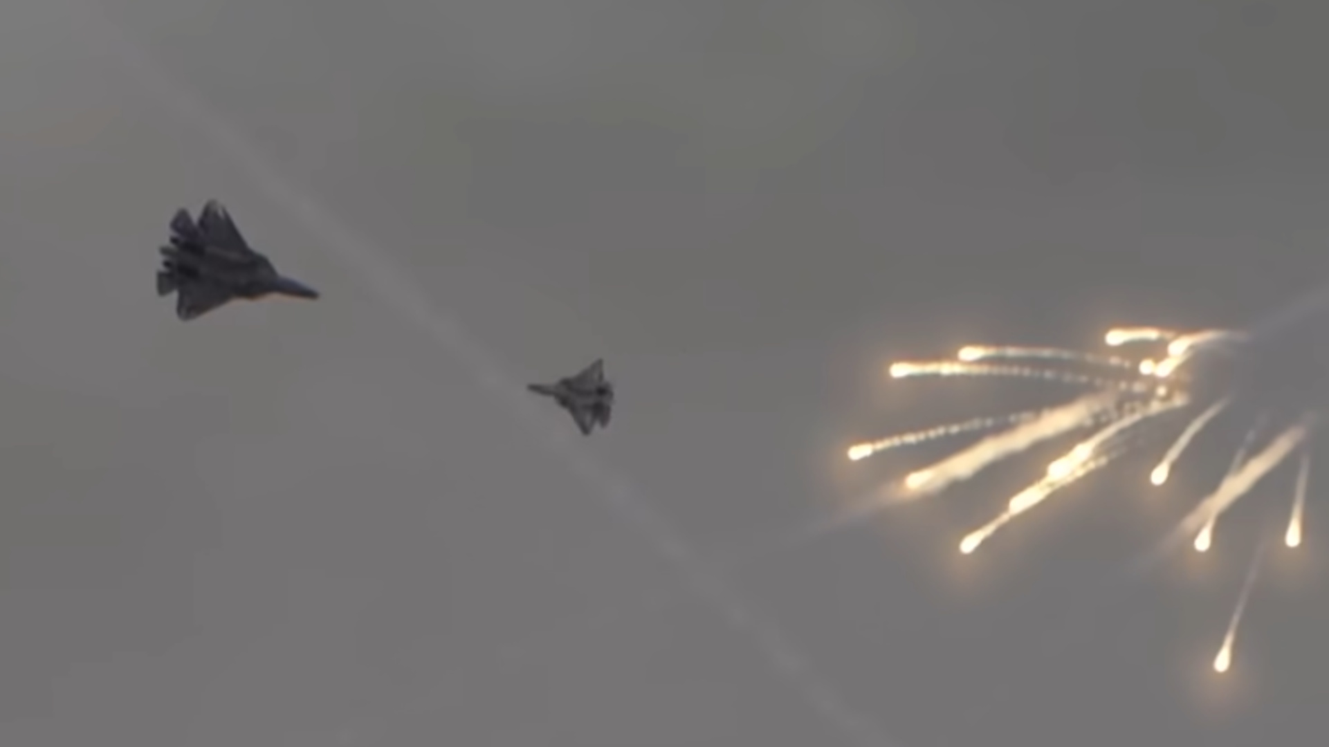 Still of Arma 3 clip being shared as footage of US/Israeli attack on Iran