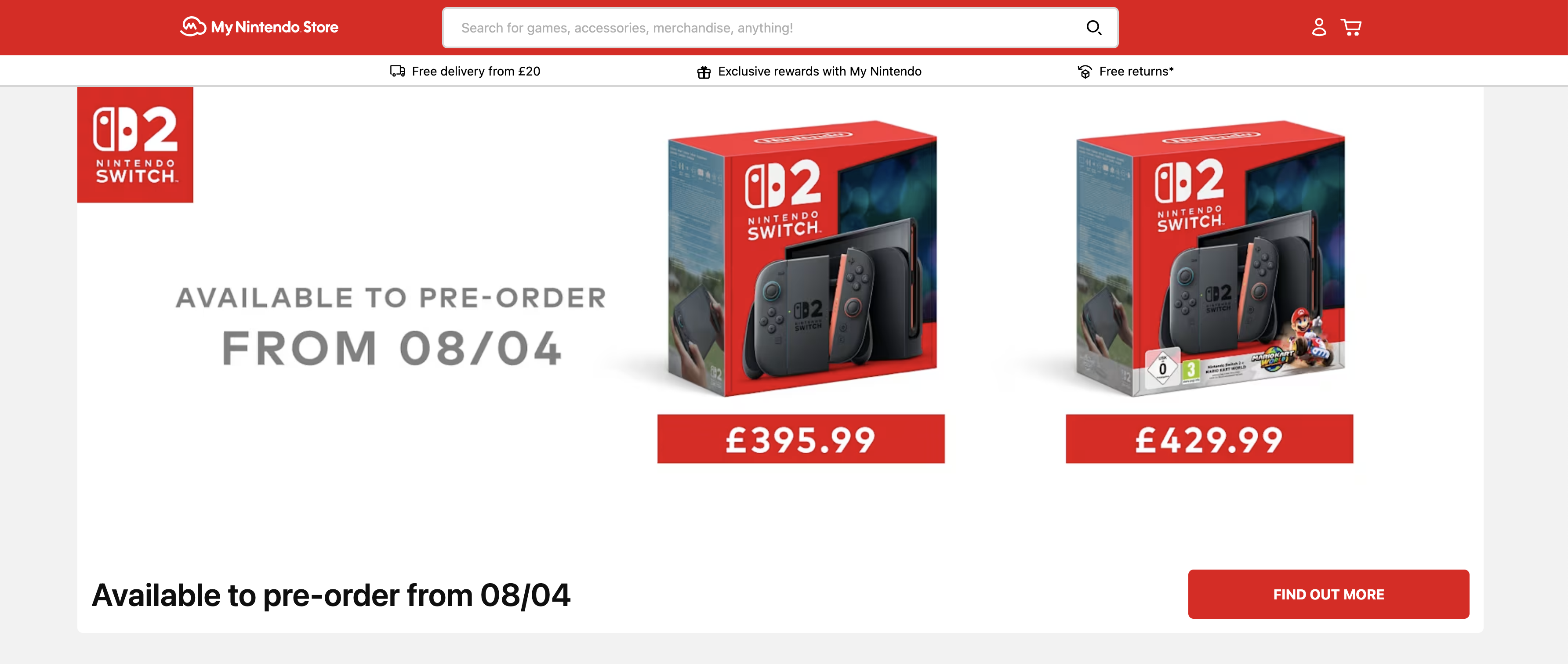Nintendo Switch 2 prices