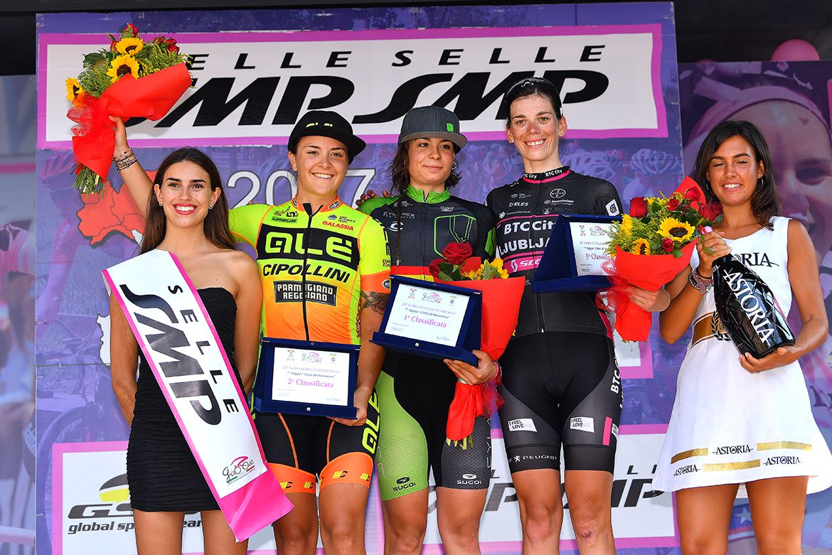 The stage 7 podium