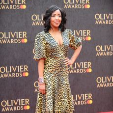 woman with print dress in olivier award