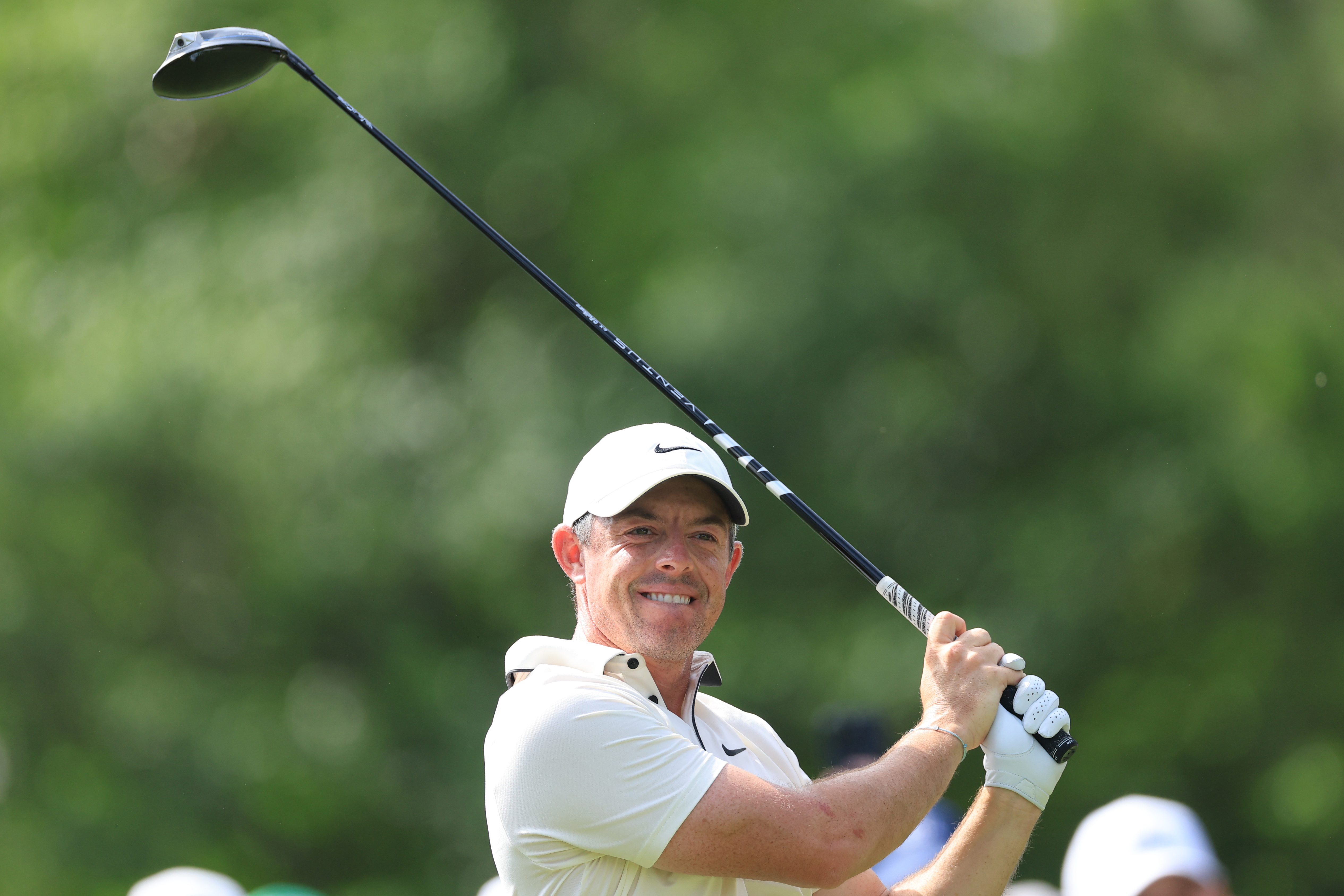 Rory McIlroy grimaces after a poor tee shot