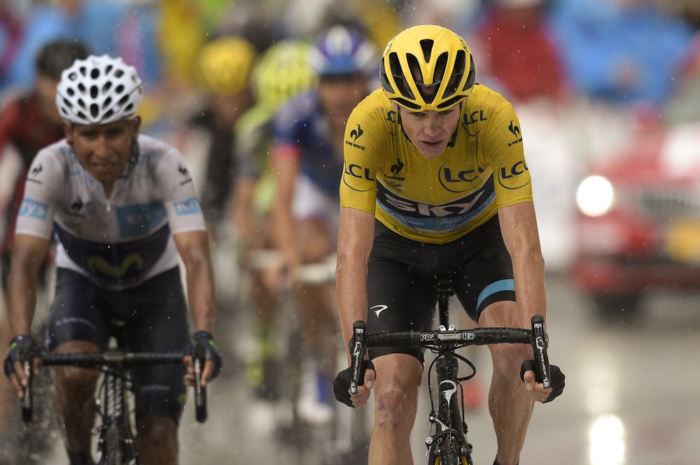 Chris Froome and Nairo Quintana finish stage 12.