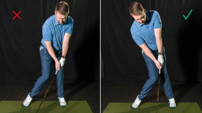 How to find the optimal driver launch angle with PGA Pro Gareth Lewis, including correct and incorrect technique examples