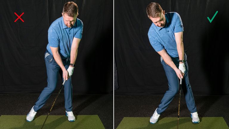 PGA pro Gareth Lewis demonstrating what to do and what not to do in order to create the optimal driver launch angle
