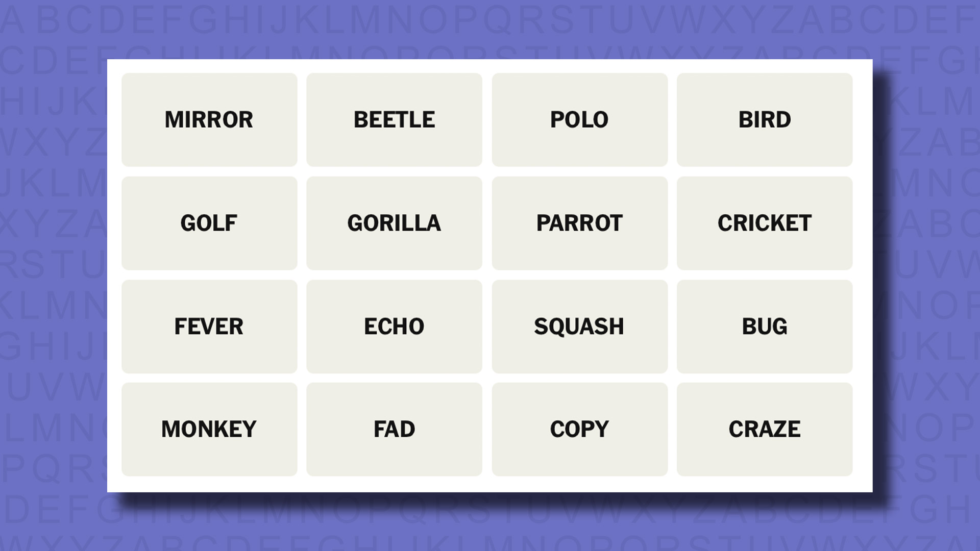 NYT Connections hints for game 784 on a purple background