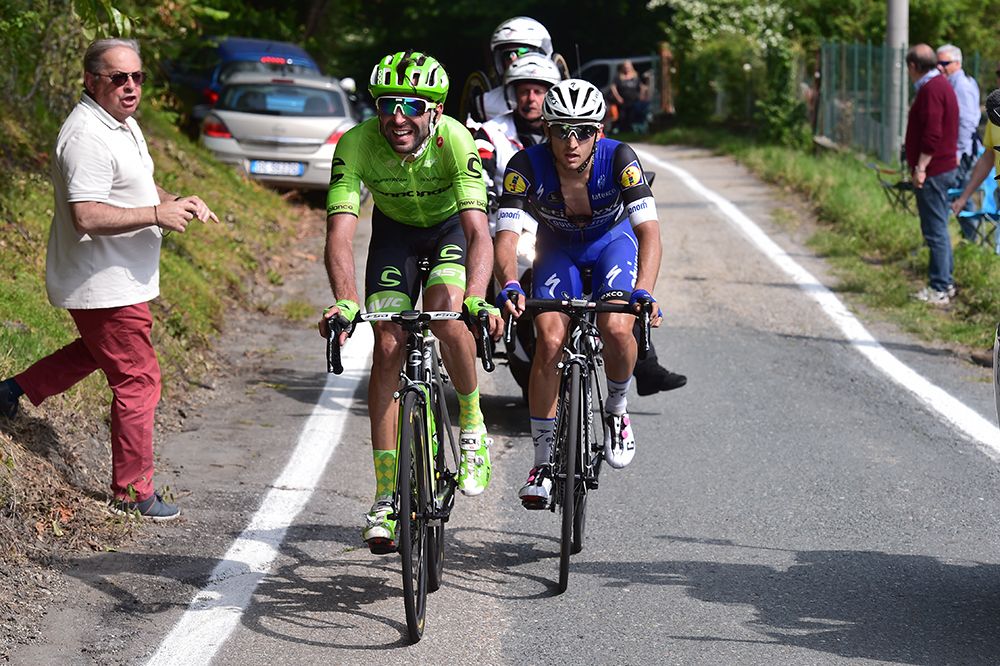Moreno Moser (Cannondale) and Gianluca Brambilla (Etixx-Quickstep)