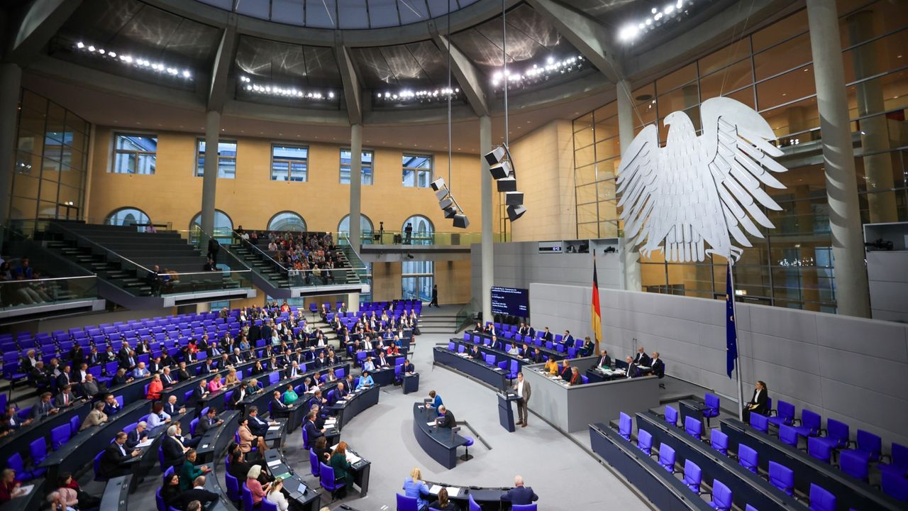 A general view of the German Bundestag in the country&#039;s Parliament building on Nov. 7, 2024.