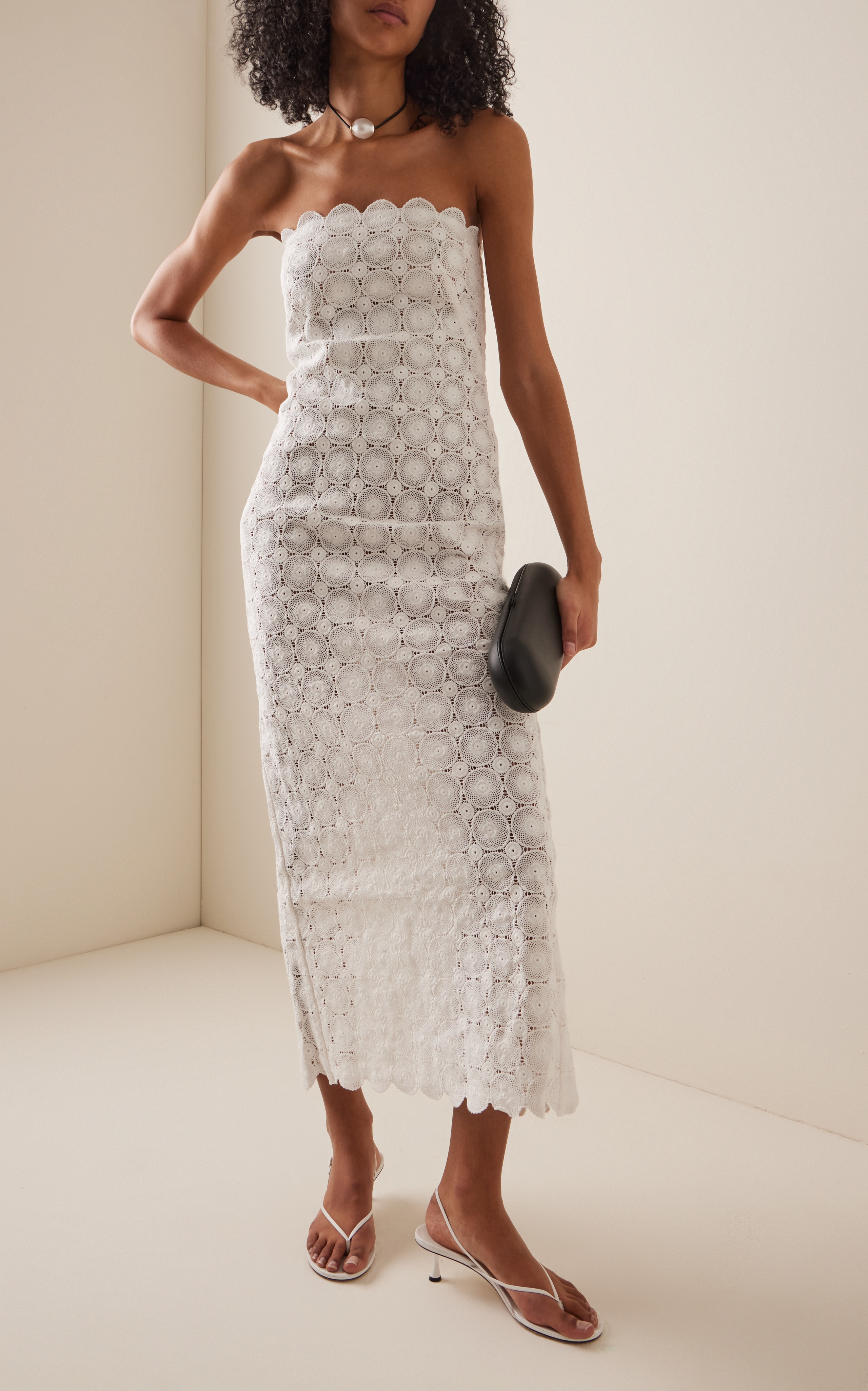 Crocheted Organic Cotton Midi Dress