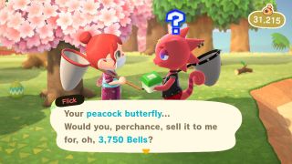 Animal Crossing New Horizons Flick Peacock Butterfly Price
