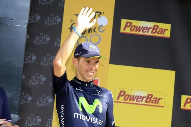 Rui Costa (Movistar) on the podium in Gap