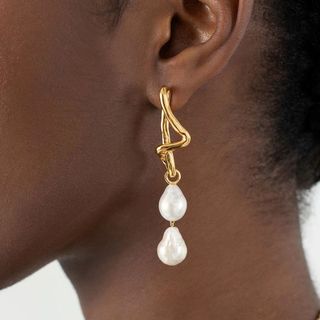 Molten Baroque Pearl Mismatch Drop Earrings