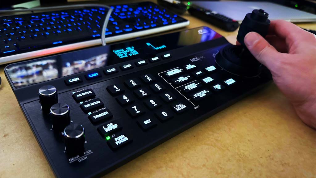 Telycam V-Joy+ controller in use in the Keizer, Ore., city council chambers.