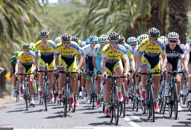 Tinkoff-Saxo lead the peloton at the Tour Down Under.