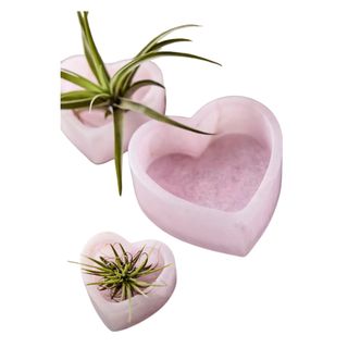 Three heart shaped dishes in pink