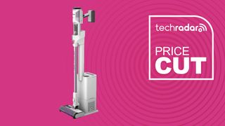 Shark Detect Pro Cordless Vacuum on a pink background