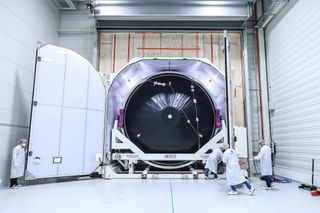 The first complete upper stage of the Ariane 6 launch vehicle from the European Space Agency is seen here packed into a container to travel from ArianeGroup in Bremen in Germany to the DLR German Aerospace Center in Lampoldshausen, Germany. There, it will undergo hot fire testing, or tests during which all engines are ignited while the launch vehicle remains stationary. These tests, which will take place in near-vacuum conditions, will help to prove that the vehicle is flight ready.