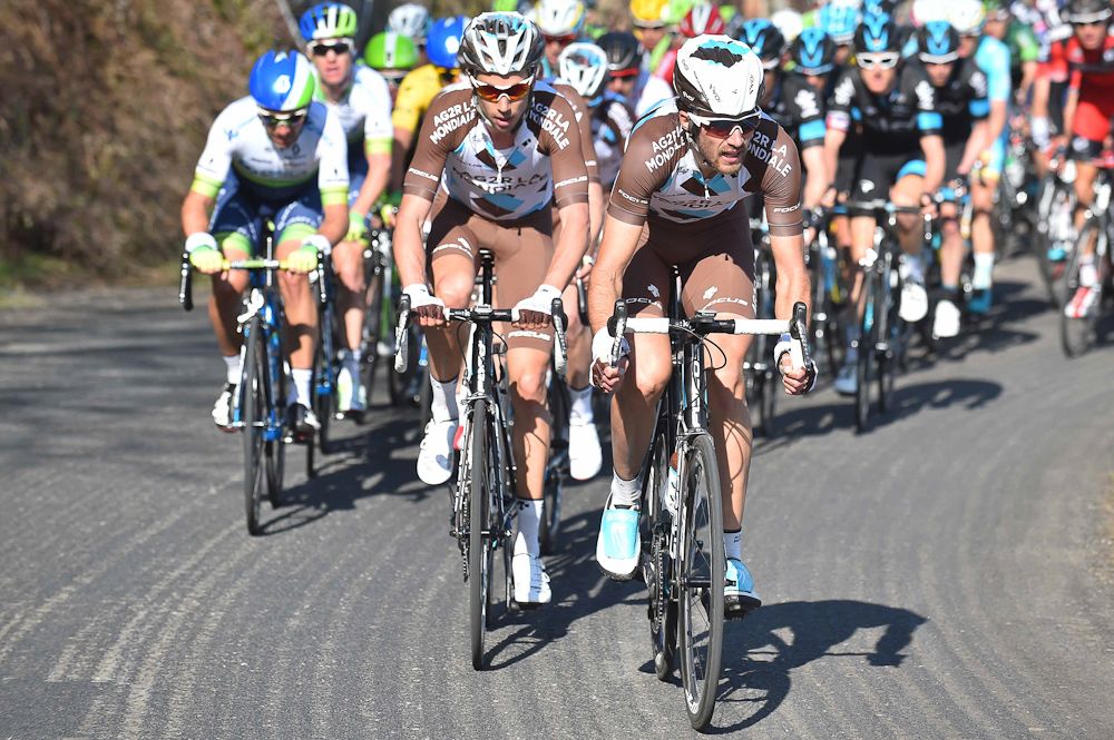 Ag2r lead the bunch.