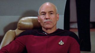 Picard in the Captain's chair in Star Trek: The Next Generation