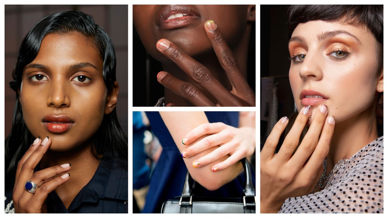 french manicure collage