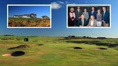 Royal Aberdeen's Balgownie course and insets of its clubhouse and members 