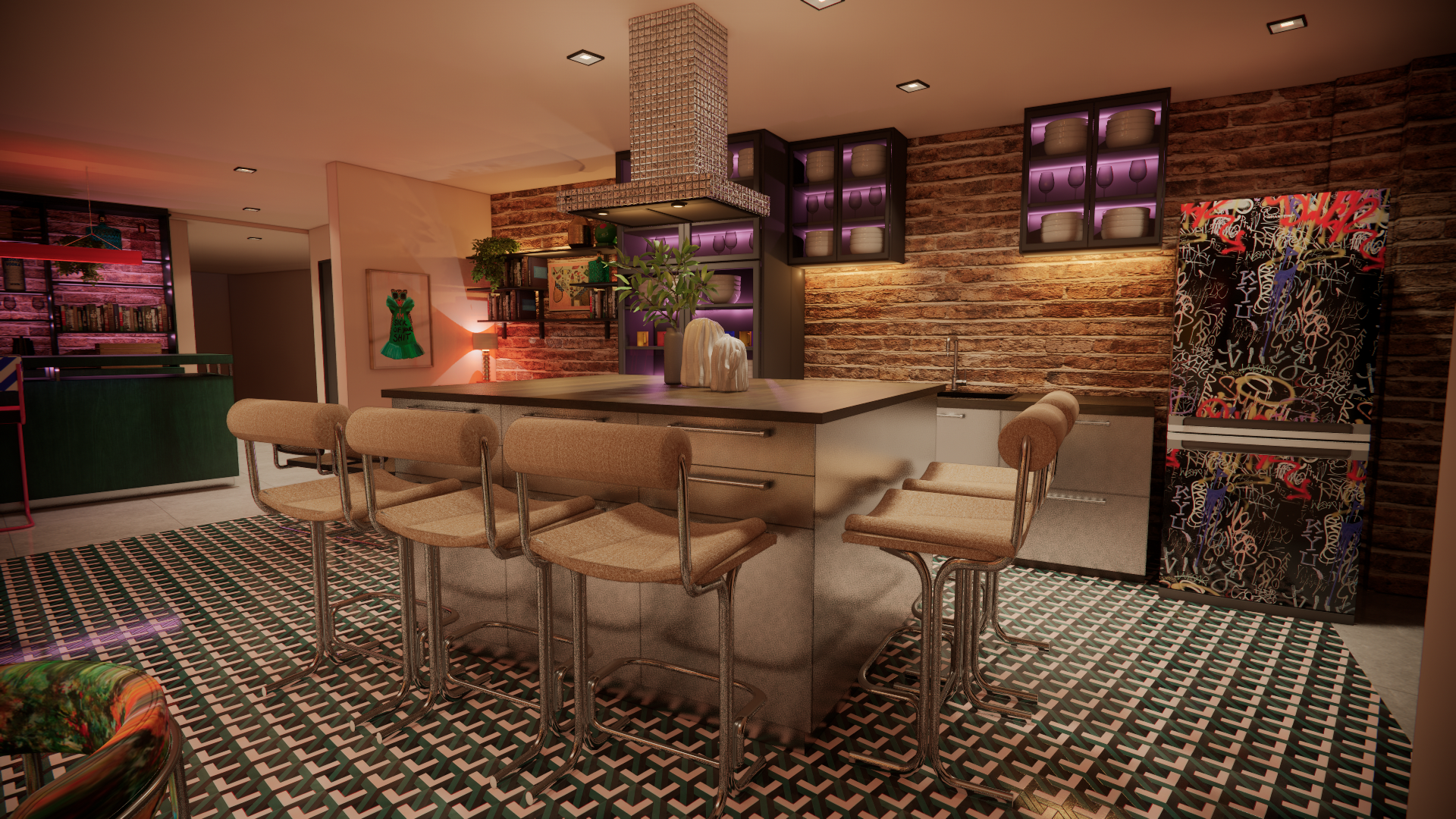 an image of the Living room and kitchen at the newest Little Door venue in Shoreditch