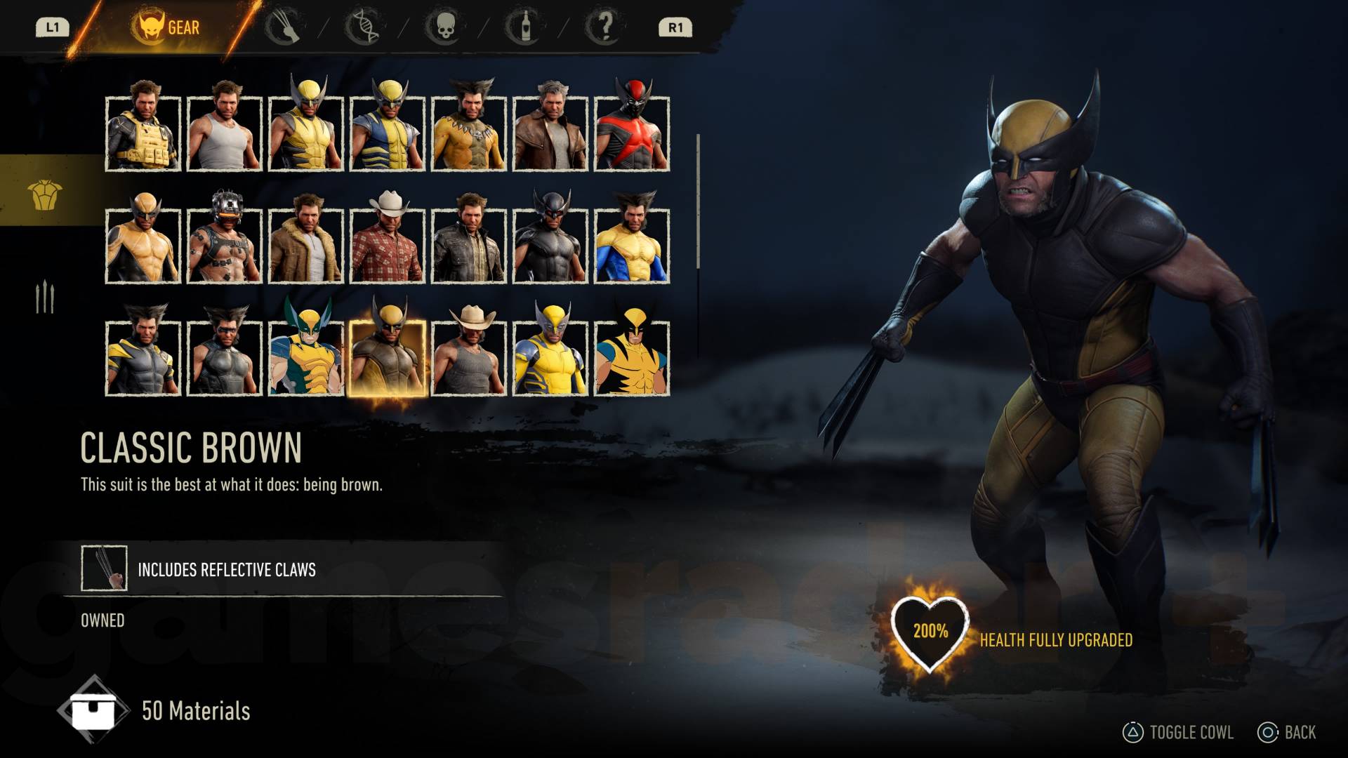 Marvel's Wolverine classic brown suit