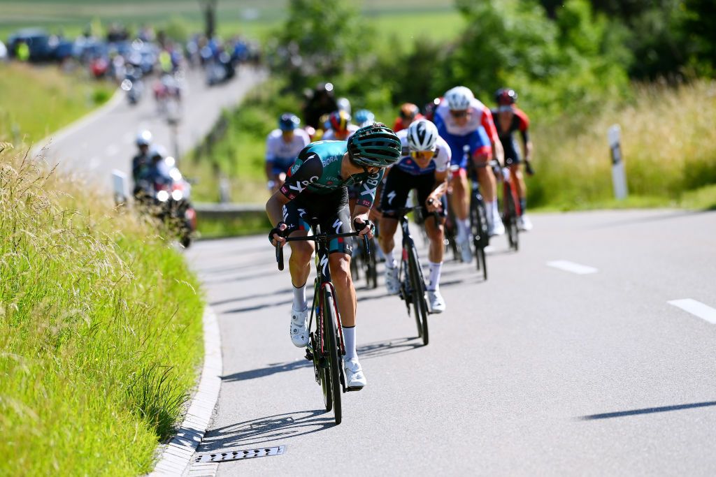 KUSNACHT SWITZERLAND JUNE 12 Aleksander Vlasov of Russia and Team Bora Hansgrohe competes during the 85th Tour de Suisse 2022 Stage 1 a 1776km stage from Kusnacht to Kusnacht 679m ourdesuisse2022 WorldTour on June 12 2022 in Kusnacht Switzerland Photo by Tim de WaeleGetty Images