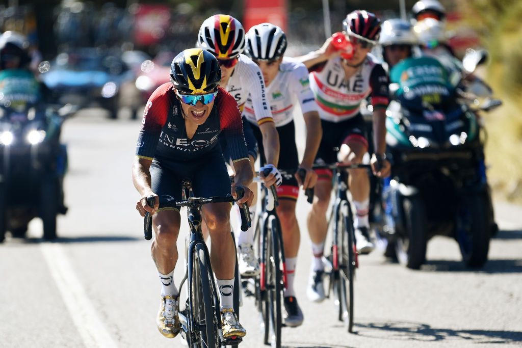 SIERRA NEVADAGRANADA SPAIN SEPTEMBER 04 Richard Carapaz of Ecuador and Team INEOS Grenadiers competes in the chase group during the 77th Tour of Spain 2022 Stage 15 a 1526km stage from Martos to Sierra Nevada Granada 2507m LaVuelta22 WorldTour on September 04 2022 in Sierra Nevada Spain Photo by Justin SetterfieldGetty Images