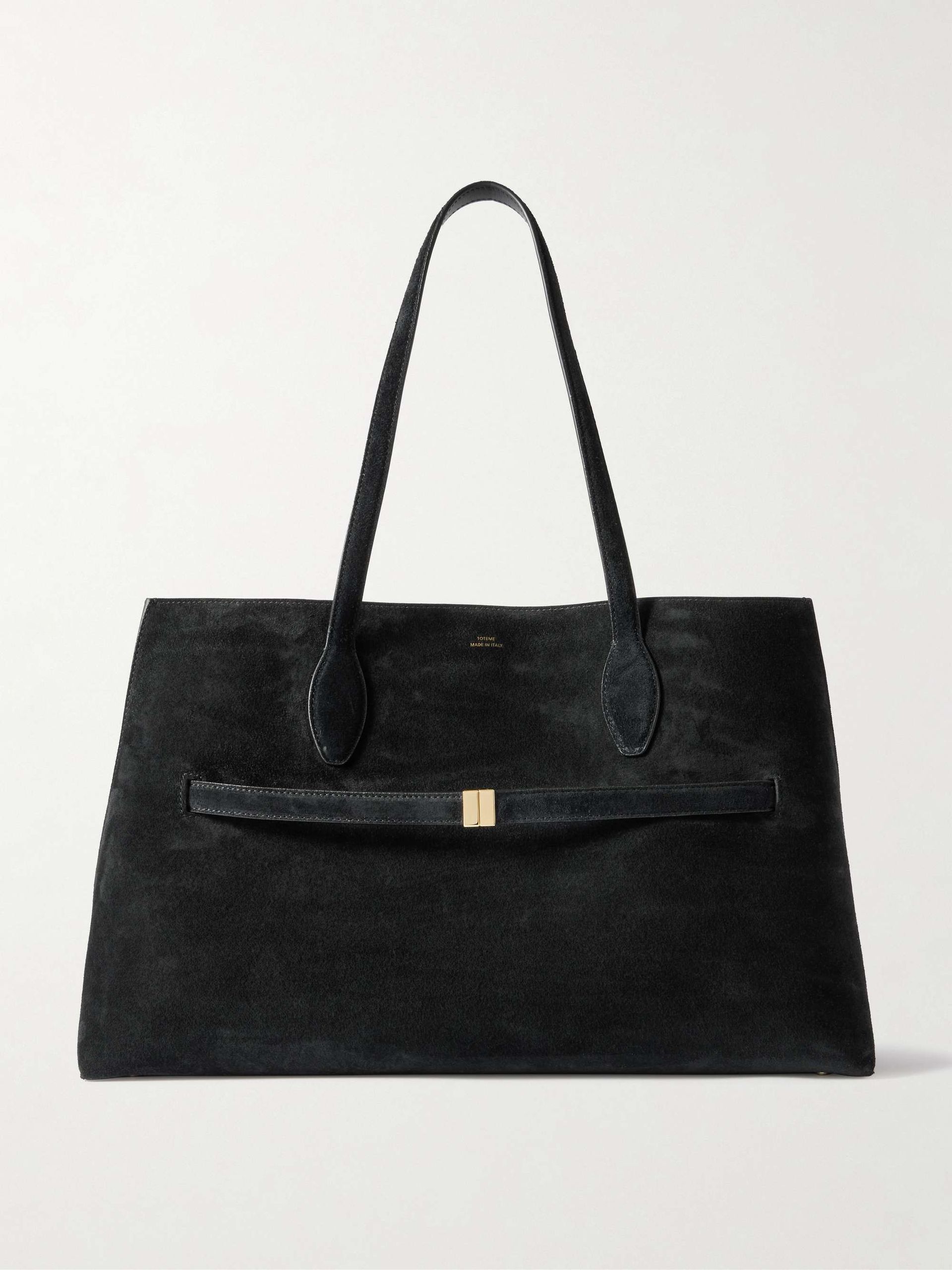 Lounge Large Leather-Trimmed Suede Tote