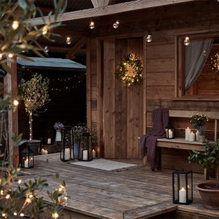 outdoor with lantern and tree