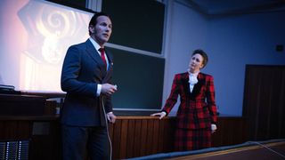 Patrick Wilson as Ed Warren and Vera Farmiga as Lorraine Warren in "The Conjuring: Last Rites"