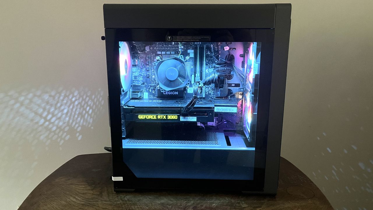 Lenovo Legion Tower 5i on a side table
