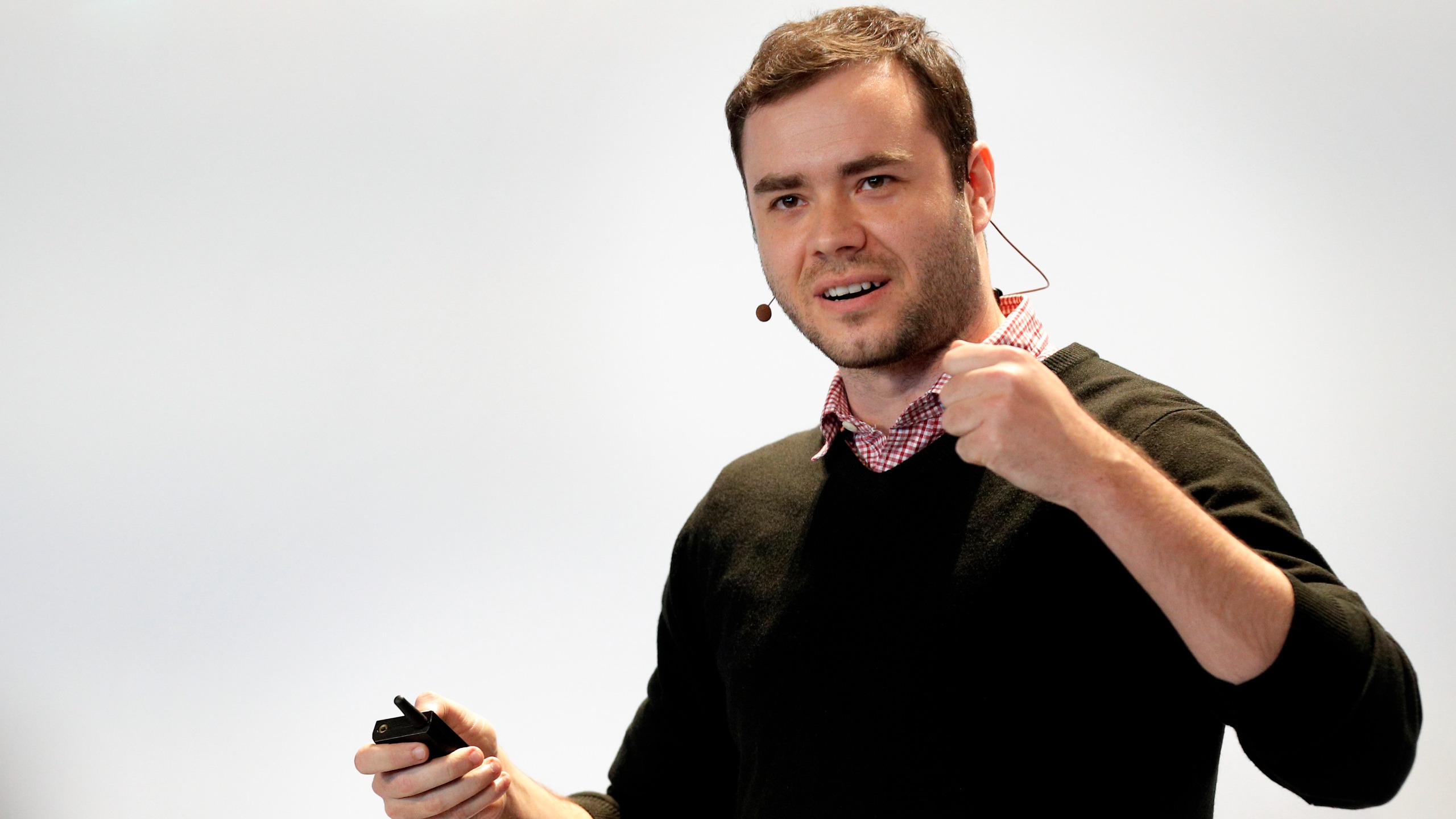 OpenAI co-founder Andrej Karpathy speaking at an event.
