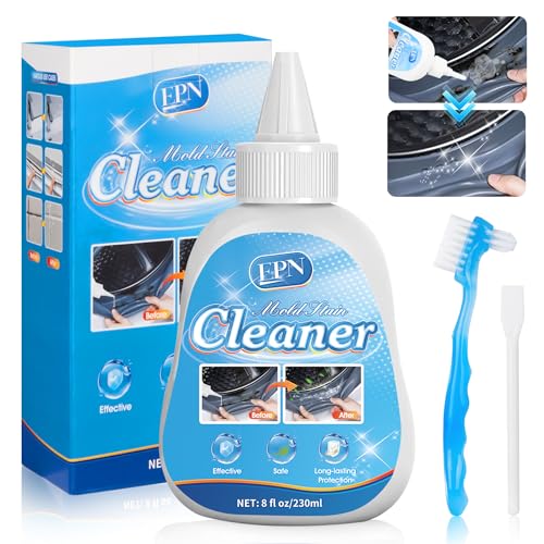 Epn Mold Remover Gel, 8 Fl Oz Effective Household Washing Machine Cleaner for Household Shower, Kitchen Sinks, Walls, Tiles, Grout, Bathrooms, Washing Machine and Refrigerator Strips