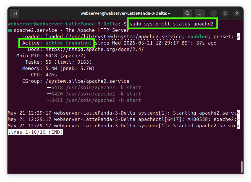 Linux web server