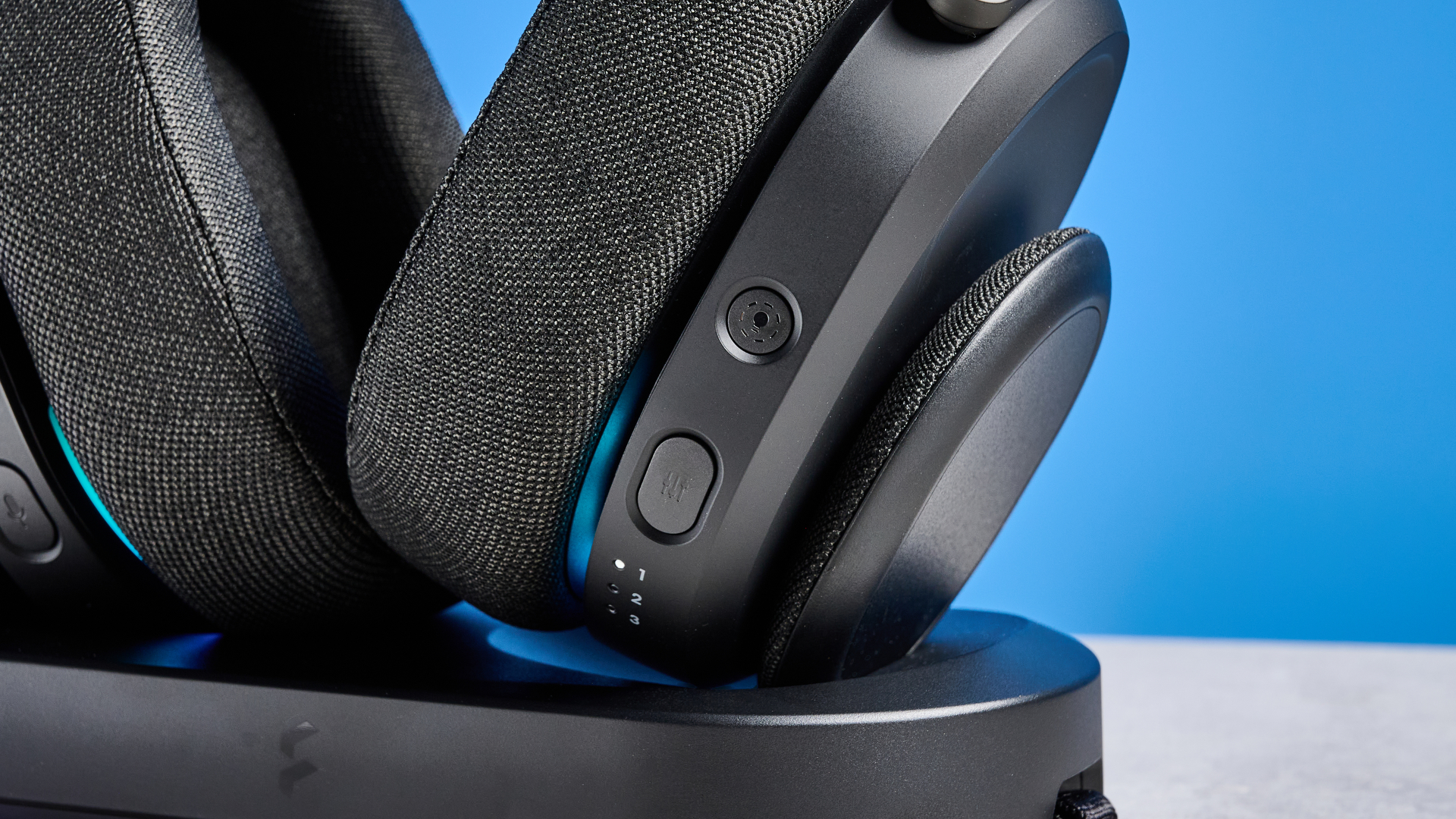 The Fractal Design Scape on a stone surface with a blue background