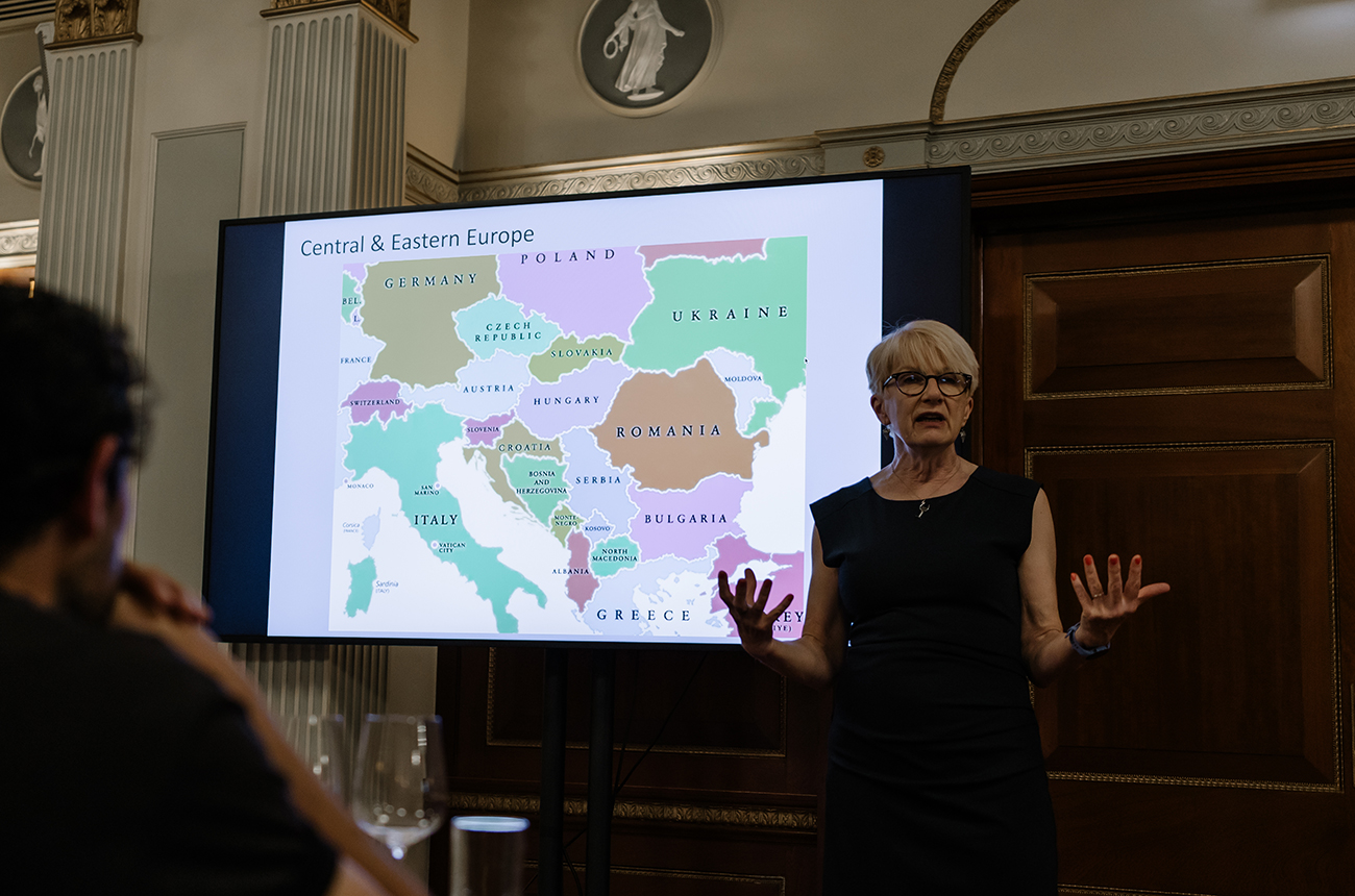 Caroline Gilby MW giving a masterclass on wines from Central &amp;amp; Eastern Europe at the Ultimate Central and Eastern Europe wine fair