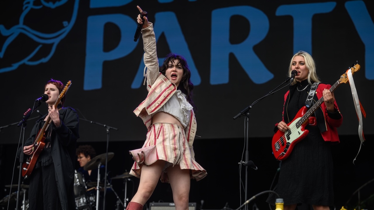 The Last Dinner Party perform on the main stage during day three of Leeds Festival 2024 at Bramham Park on August 25, 2024 in Leeds,
