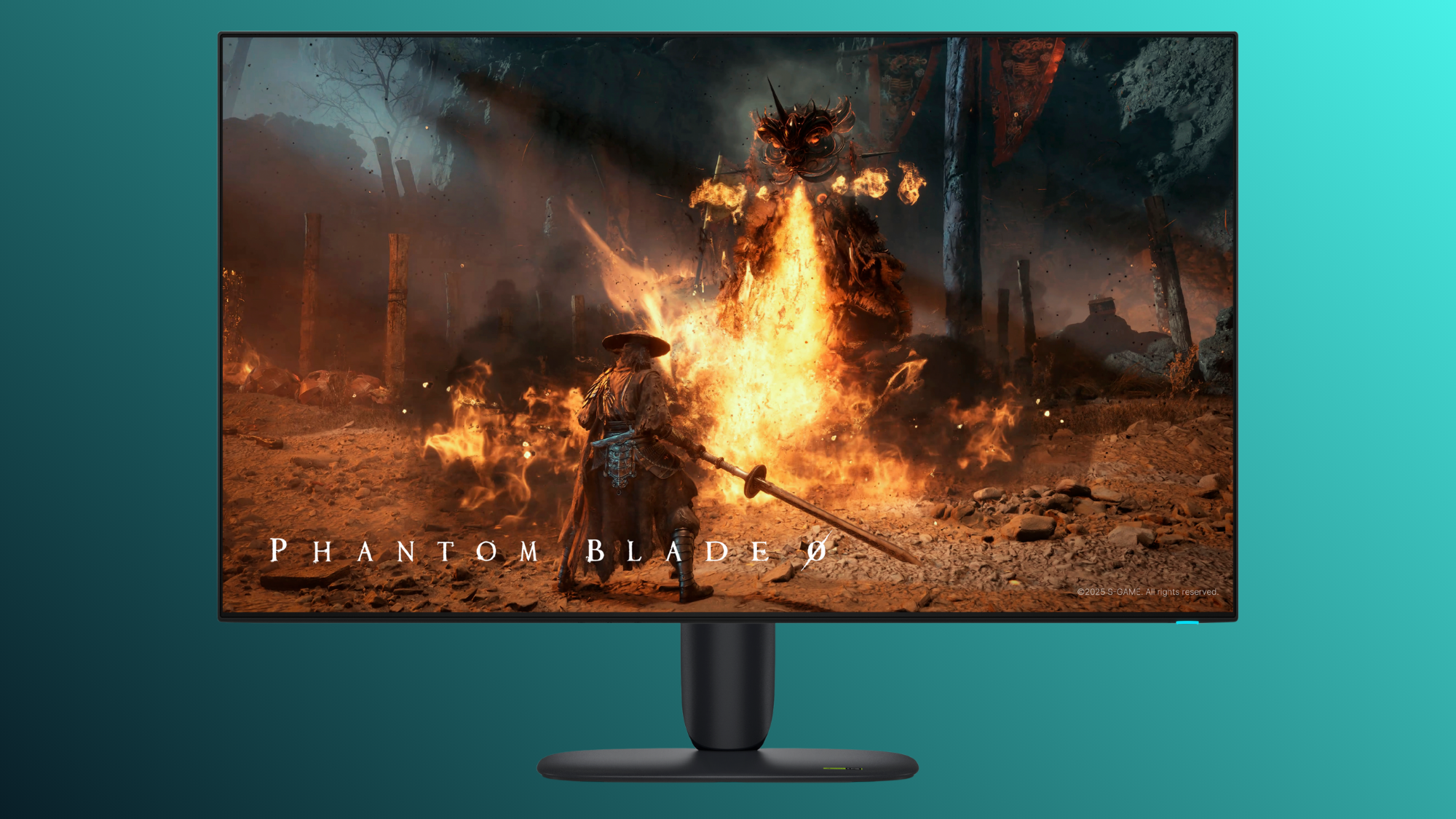 Render of Alienware AW3226K QD-OLED monitor