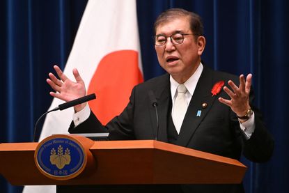 Japan&#039;s new Prime Minister Shigeru Ishiba speaks during a press conference