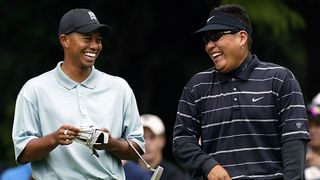 Tiger Woods and Notah Begay III during the NEC Invitational World Golf Championships