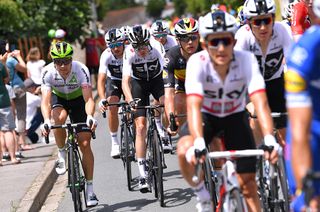 Chris Froome and Team Sky during stage 1 at the Tour de France