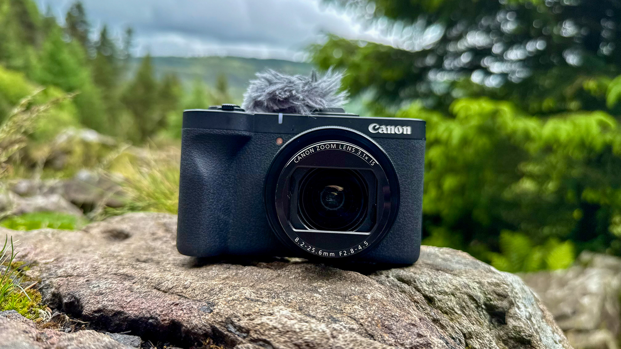 Canon PowerShot V1 on a rock