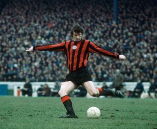 Neil Young in action for Manchester City against Chelsea in January 1971.